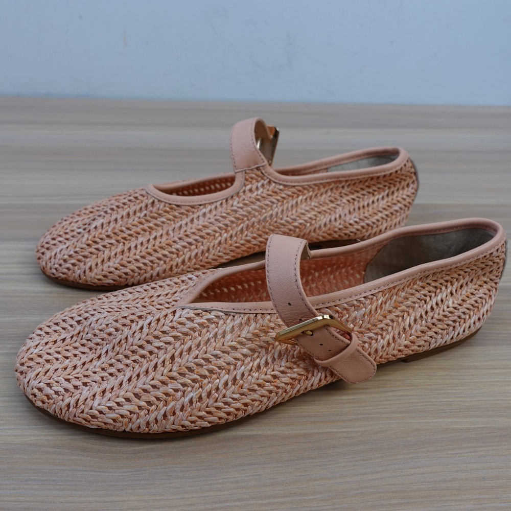 Dolce Vita Blush Pink Woven Mary Jane Flats 6 Coquette Balletcore Cottagecore